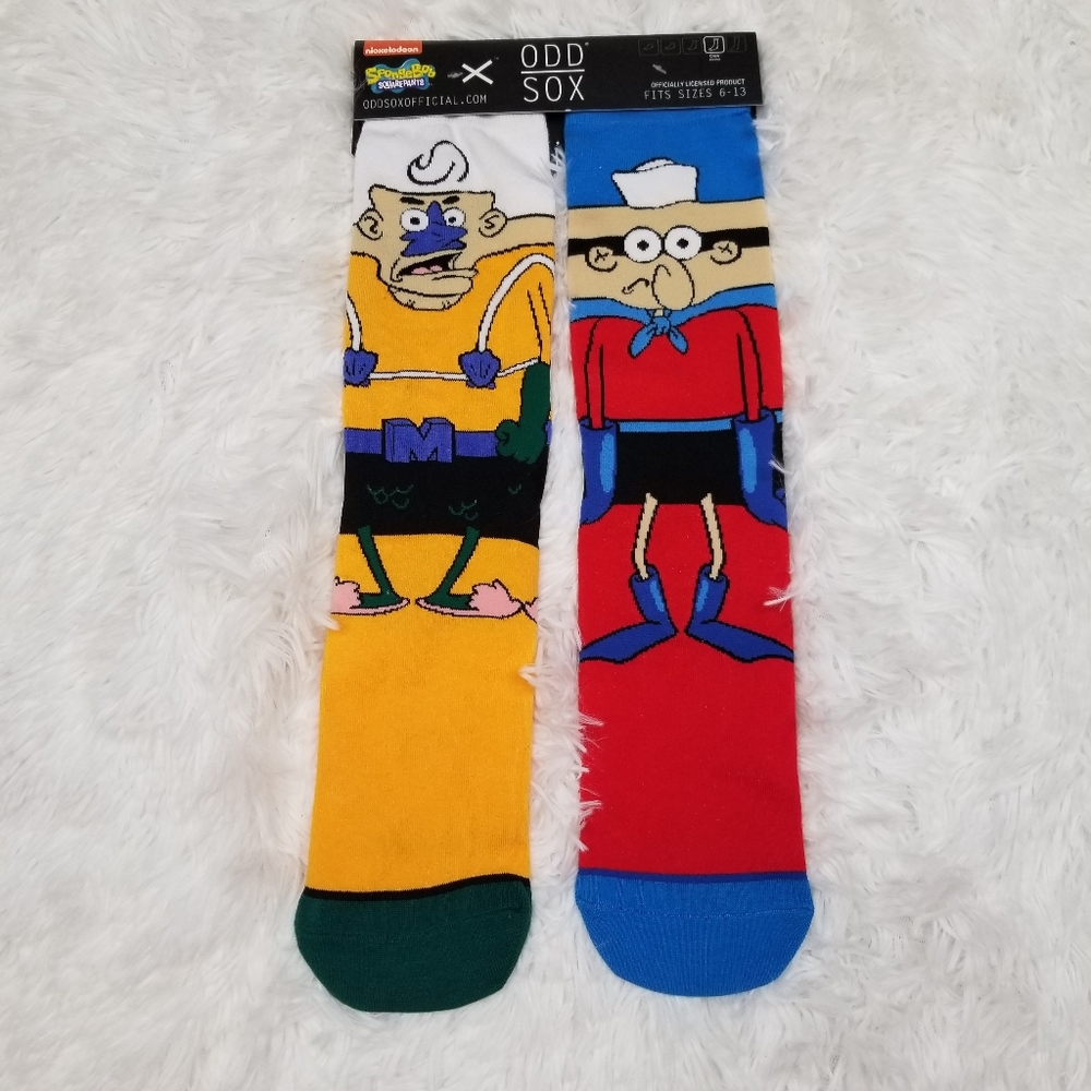 Odd Sox Sponge Bob MERMAID MAN & BARNACLE BOY Socks